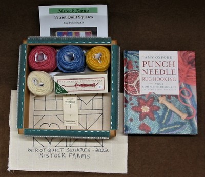 Patriot Quilt Squares Kit with Needle, Frame, Book